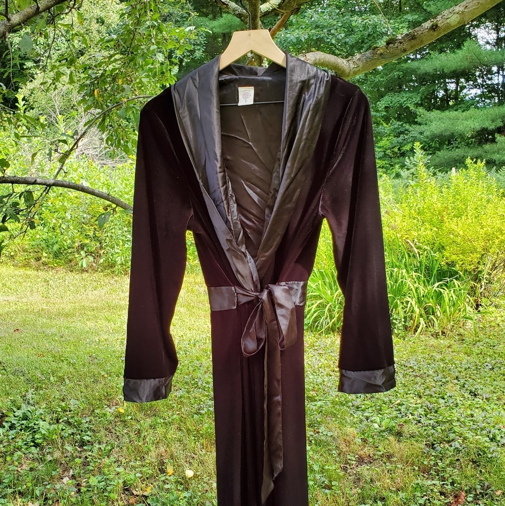 Black velvet robe